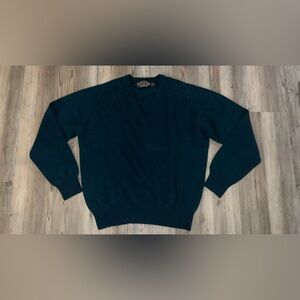 Randall Roy for William Kasper LARGE 100% Cashmere Sweater V-Neck Green